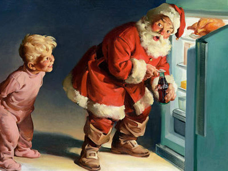 Immagine di Babbo Natale in uno spot storico della Coca Cola